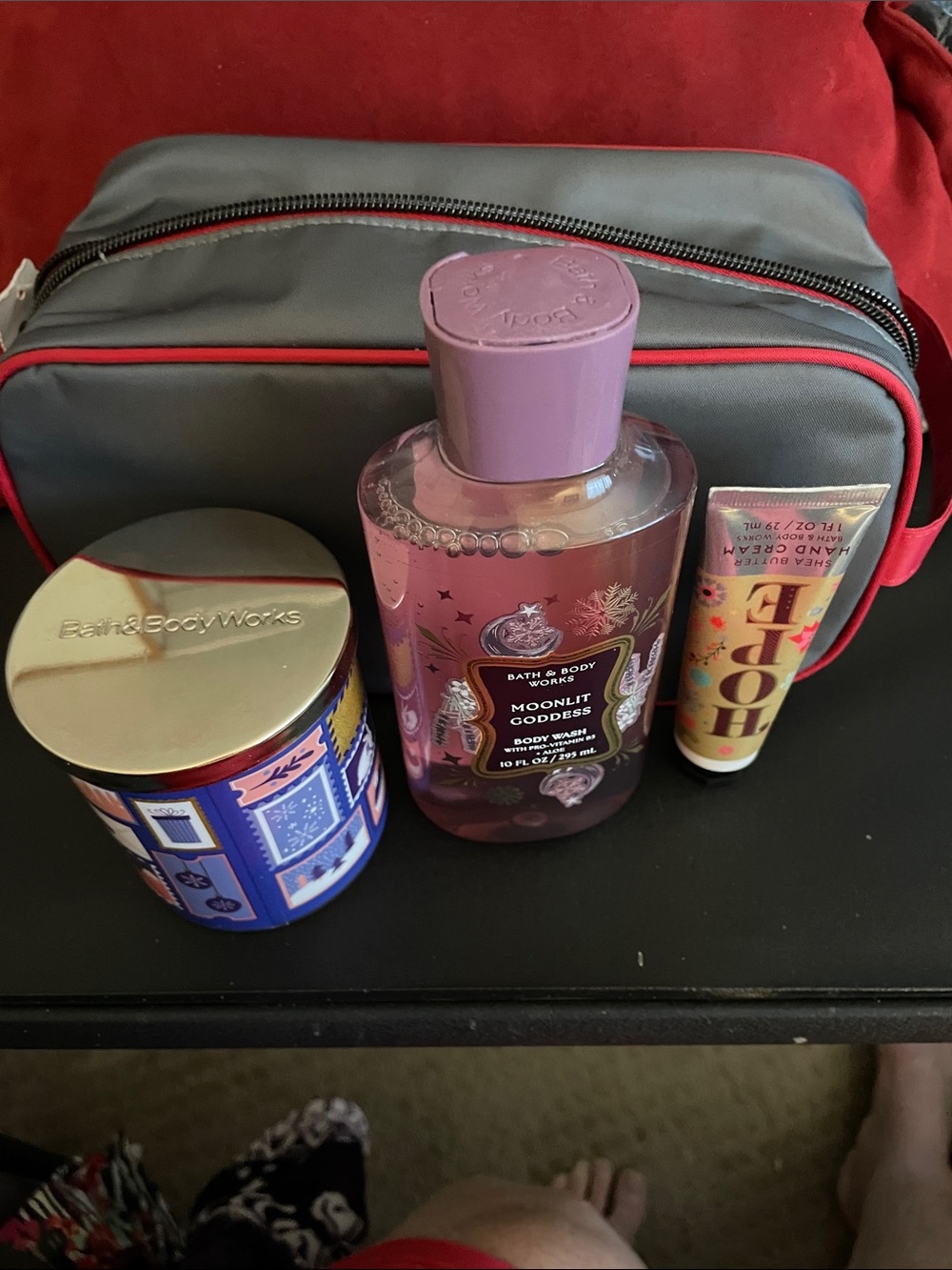 Bath & Body Works Moonlit Goddess Body Wash,Hand Cream,Candle,Travel Bag NWT